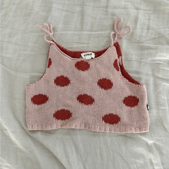 Oeuf Other - Oeuf Pink and Red Polka Dot Tank Top